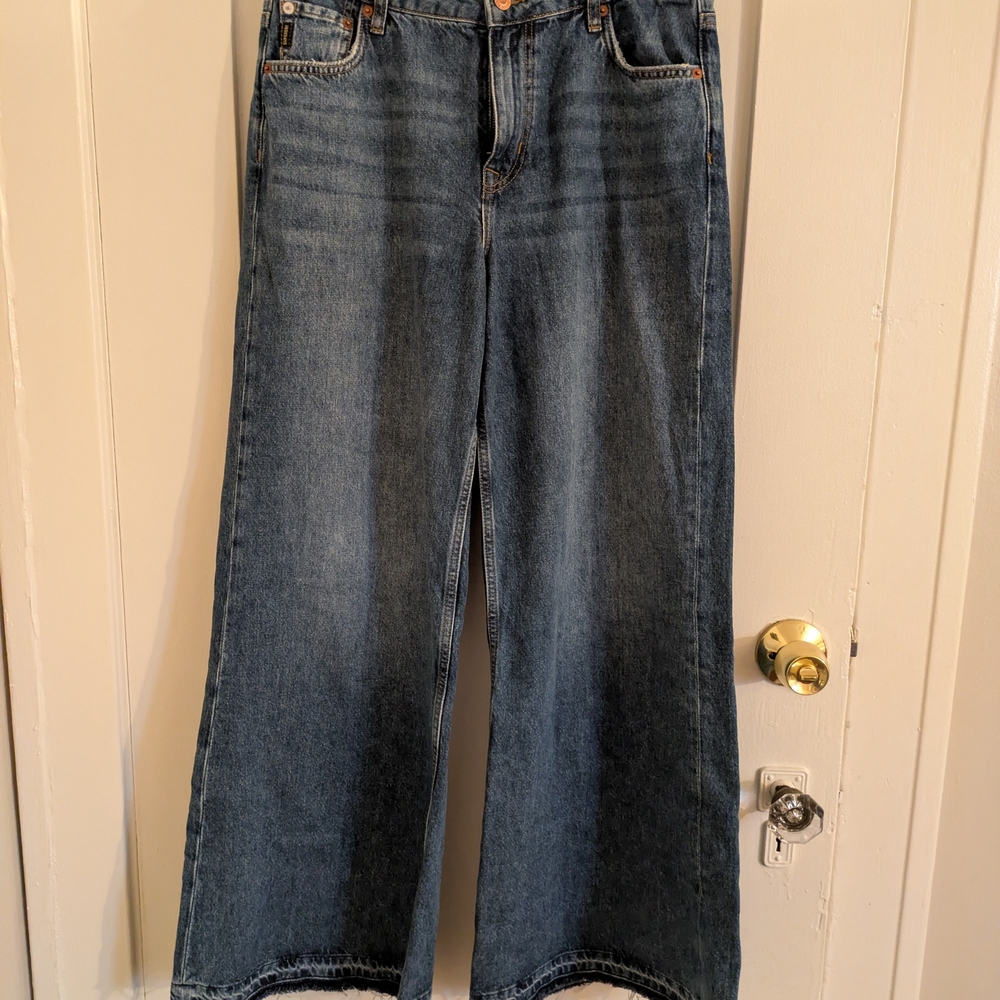 Superdry Women's Wide-Leg Jeans in Faded Blue